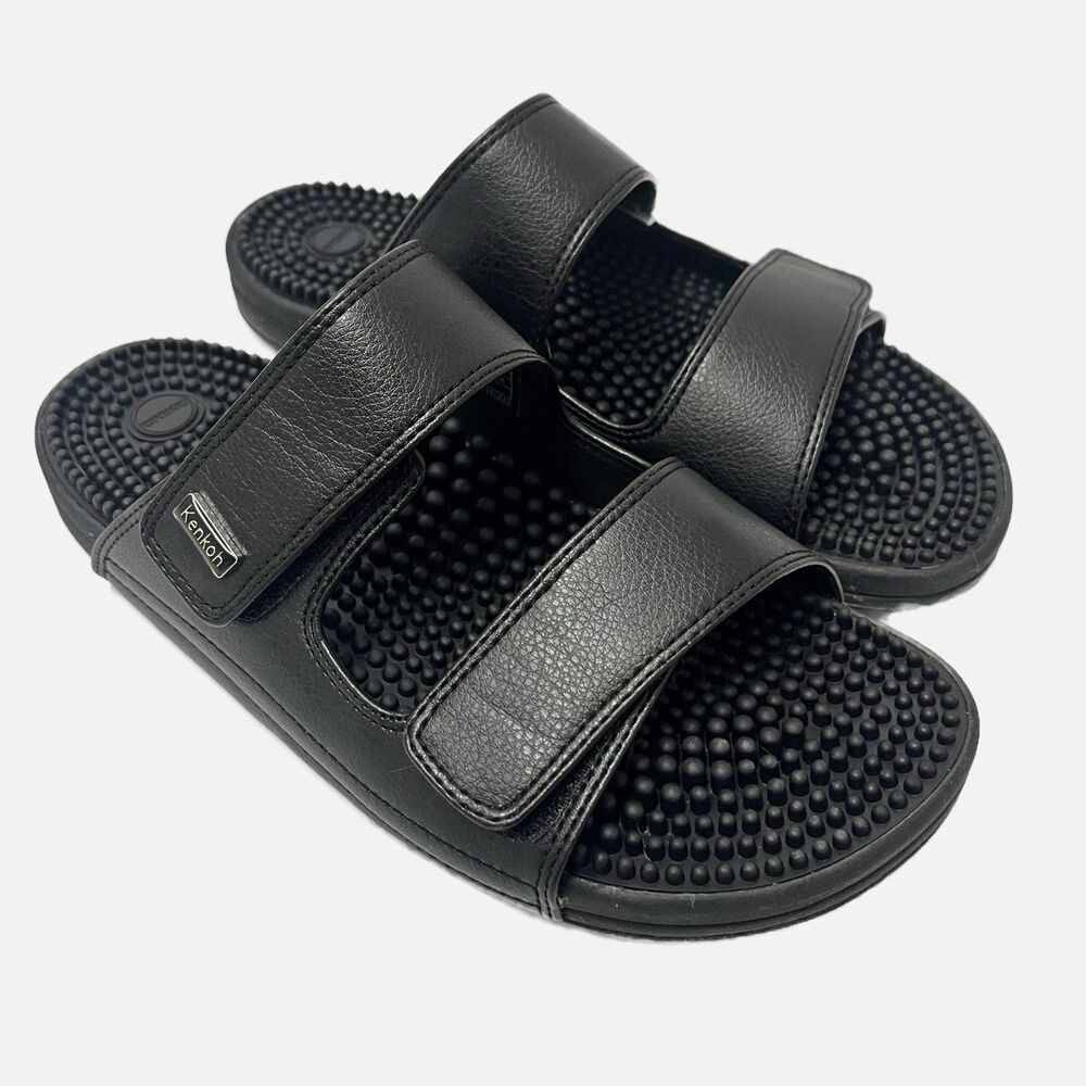 Kenkoh Grace Black Massage Women’s Strap Sandals Size 8/ EU 39